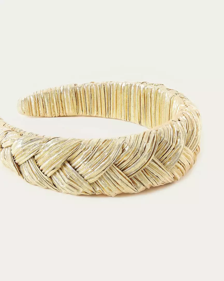 Loeffler Randall Lilac Gold Braided Headband Pleats 4 Loeffler Randall Lilac Gold Braided Headband Pleats