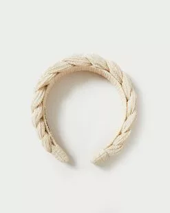 Loeffler Randall Pleats Lilac Cream Sparkle Braided Headband