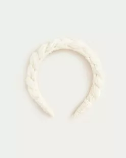Loeffler Randall Lilac Pearl Braided Headband Pleats