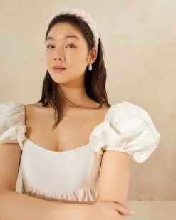 Loeffler Randall Lilac Pearl Braided Headband Pleats 7 Loeffler Randall Lilac Pearl Braided Headband Pleats