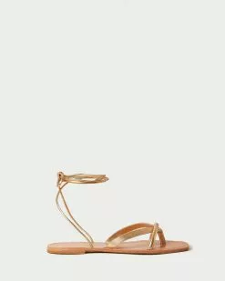 Loeffler Randall New Arrivals Lilla Gold Thong Wrap Sandal