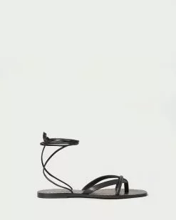Loeffler Randall Lilla Black Thong Wrap Sandal New Arrivals