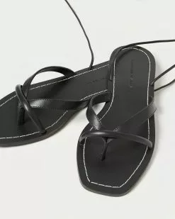 Loeffler Randall Lilla Black Thong Wrap Sandal New Arrivals