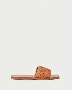 Loeffler Randall Lorainne Cognac Woven Leather Sandal