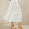 Loeffler Randall New Arrivals Luna Cream Lace Tiered Skirt