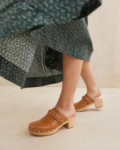 Loeffler Randall Lupa Cognac Mid Heel Clog New Arrivals