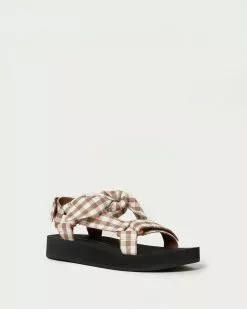 Loeffler Randall Maisie Brown Gingham Sport Sandal