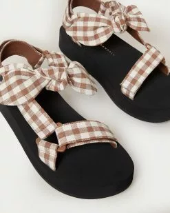 Loeffler Randall Maisie Brown Gingham Sport Sandal