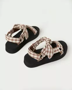 Loeffler Randall Maisie Brown Gingham Sport Sandal