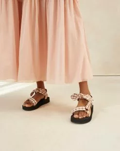 Loeffler Randall Maisie Brown Gingham Sport Sandal