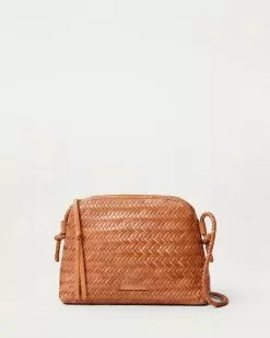 Loeffler Randall Mallory Timber Brown Woven Crossbody