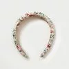 Loeffler Randall Marina Tan Floral Puffy Headband Pleats