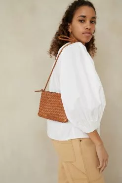 Loeffler Randall Marison Timber Brown Woven Crossbody New Arrivals