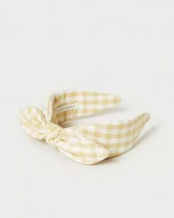 Loeffler Randall New Arrivals Meadow Hay Gingham Bow Headband