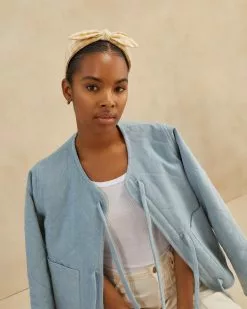 Loeffler Randall New Arrivals Meadow Hay Gingham Bow Headband