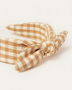 Loeffler Randall Meadow Amber Gingham Bow Headband Sale