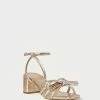 Loeffler Randall Mikel Champagne Bow Mid-Heel Sandal New Arrivals