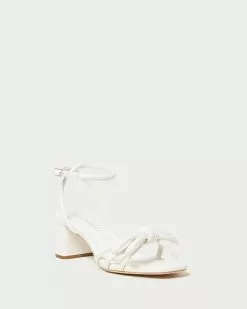Loeffler Randall Mikel White Bow Mid-Heel Sandal New Arrivals