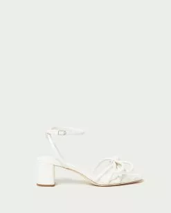 Loeffler Randall Mikel White Bow Mid-Heel Sandal New Arrivals