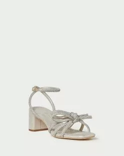 Loeffler Randall New Arrivals Mikel Cappuccino Bow Mid-Heel Sandal