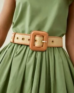 Loeffler Randall Mirren Natural/Honey Belt