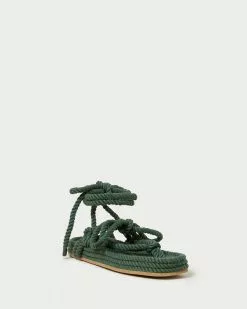 Loeffler Randall New Arrivals Moriah Dark Green Rope Sandal