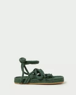 Loeffler Randall New Arrivals Moriah Dark Green Rope Sandal