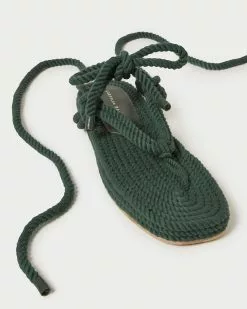 Loeffler Randall New Arrivals Moriah Dark Green Rope Sandal