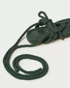 Loeffler Randall New Arrivals Moriah Dark Green Rope Sandal