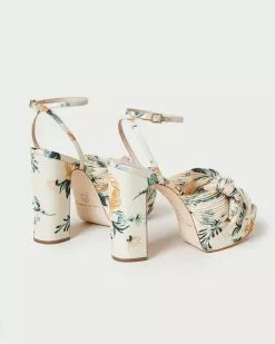 Loeffler Randall Natalia Nova Floral Platform Bow Heel