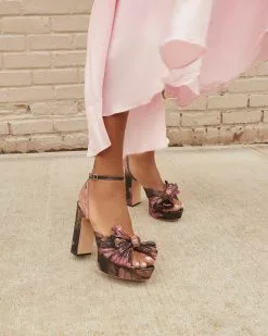 Loeffler Randall Pleats Natalia Floral Platform Bow Heel