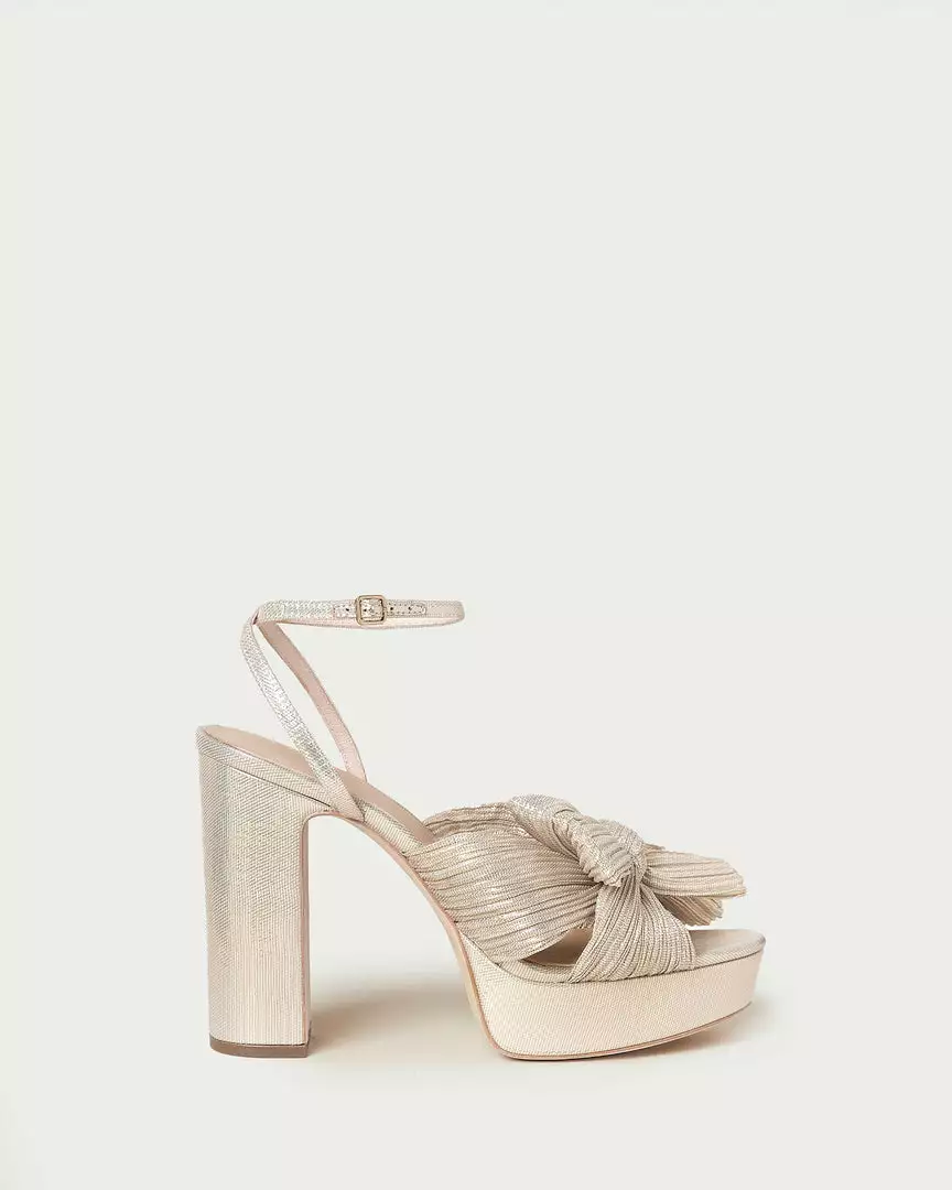 Loeffler Randall Natalia Platinum Pleated Bow Heel 4 Loeffler Randall Natalia Platinum Pleated Bow Heel