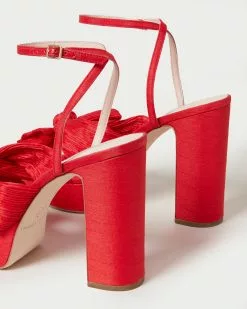 Loeffler Randall Pleats Natalia Red Platform Bow Heel