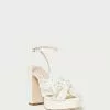Loeffler Randall Pleats Natalia Pearl Rhinestone Platform Bow Heel
