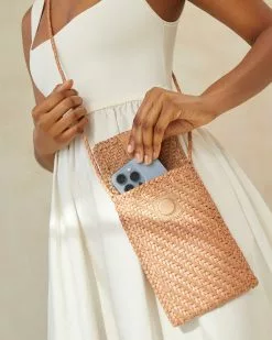 Loeffler Randall Nora Natural Woven Phone Crossbody