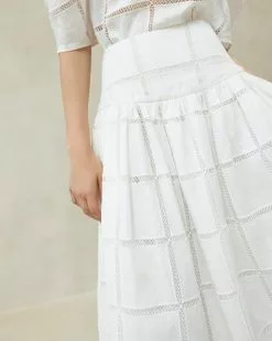 Loeffler Randall Octavia Ivory Midi Skirt