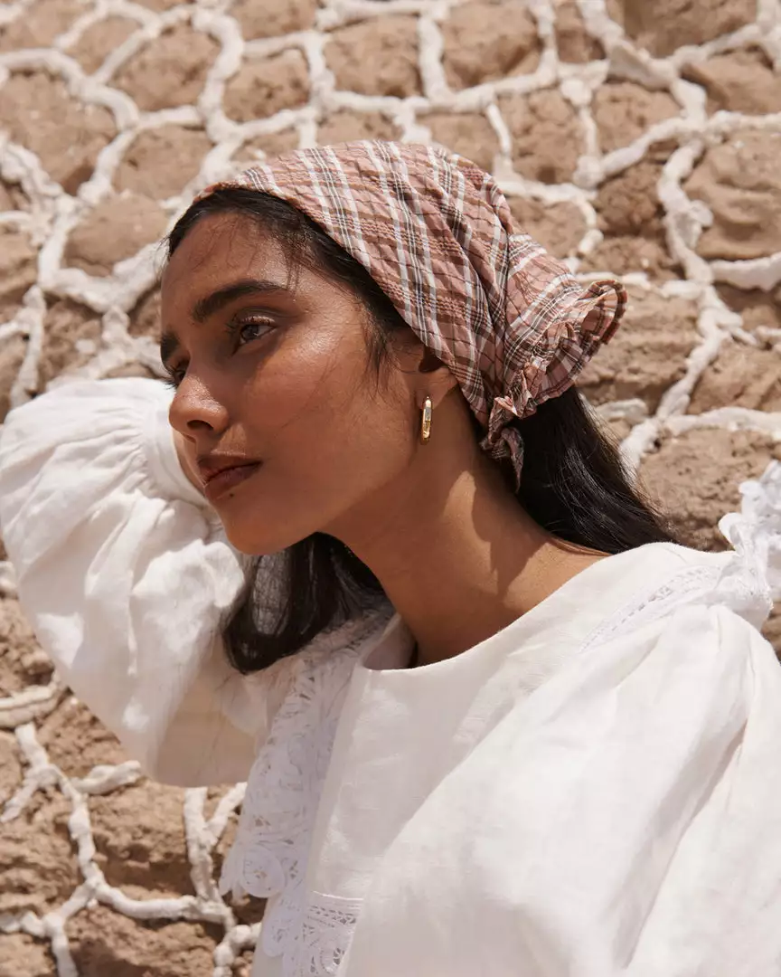 Loeffler Randall Palmer Plaid Ruffle Edge Bandana New Arrivals 4 Loeffler Randall Palmer Plaid Ruffle Edge Bandana New Arrivals