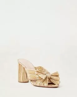 Loeffler Randall Penny Gold Pleated Bow Heel