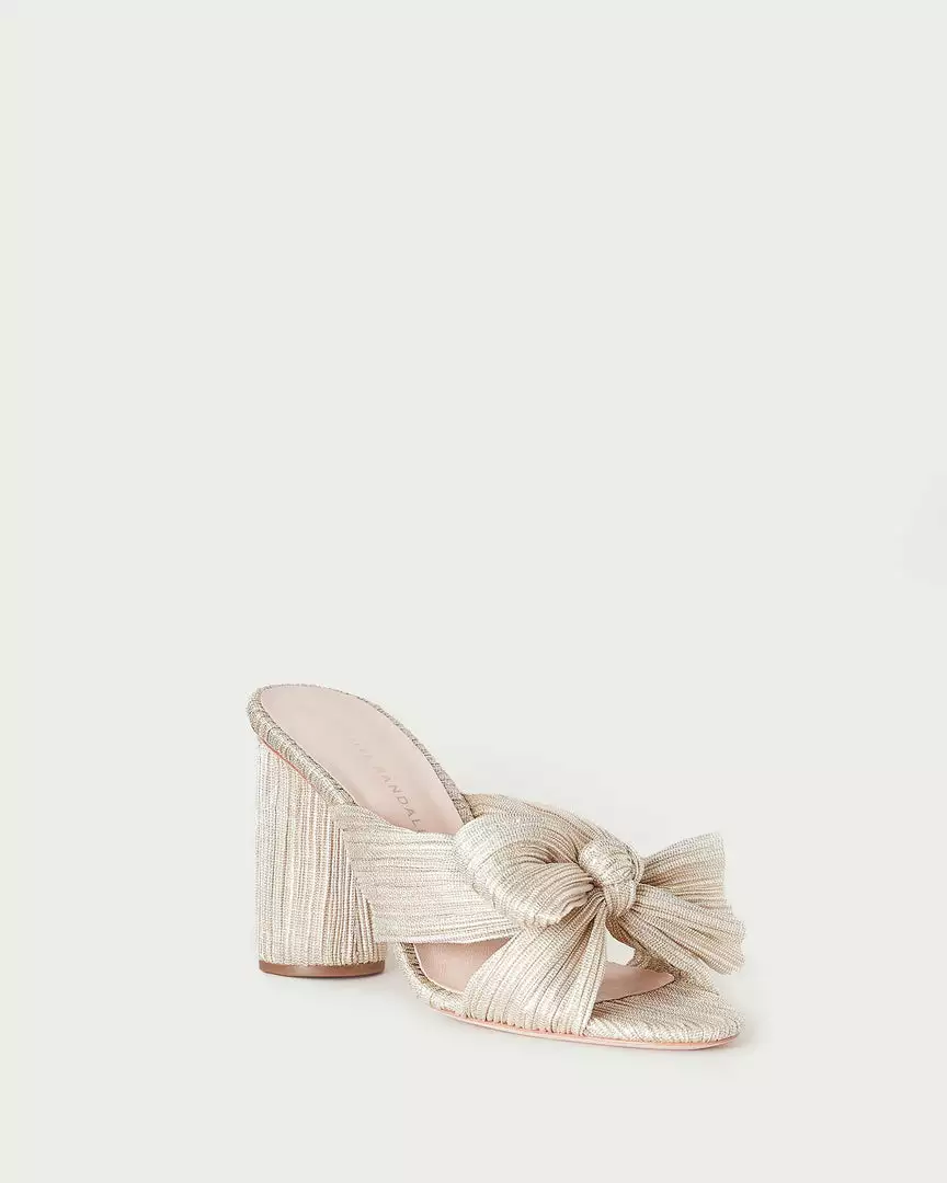Loeffler Randall Penny Platinum Pleated Bow Heel 3 Loeffler Randall Penny Platinum Pleated Bow Heel