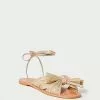 Loeffler Randall Peony Gold Pleated Bow Slide 1 Loeffler Randall Peony Gold Pleated Bow Slide