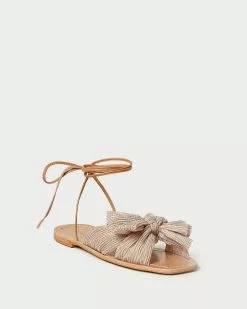 Loeffler Randall Peony Gingham Pleated Bow Slide