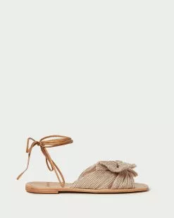 Loeffler Randall Peony Gingham Pleated Bow Slide