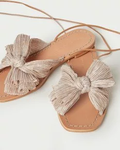 Loeffler Randall Peony Gingham Pleated Bow Slide