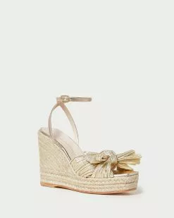 Loeffler Randall Peri Gold Pleated Wedge Espadrille New Arrivals