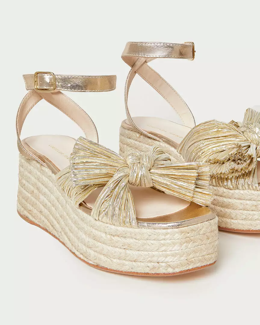 Loeffler Randall Posey Gold Pleated Flatform Espadrille 5 Loeffler Randall Posey Gold Pleated Flatform Espadrille