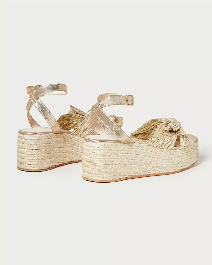 Loeffler Randall Posey Gold Pleated Flatform Espadrille 6 Loeffler Randall Posey Gold Pleated Flatform Espadrille