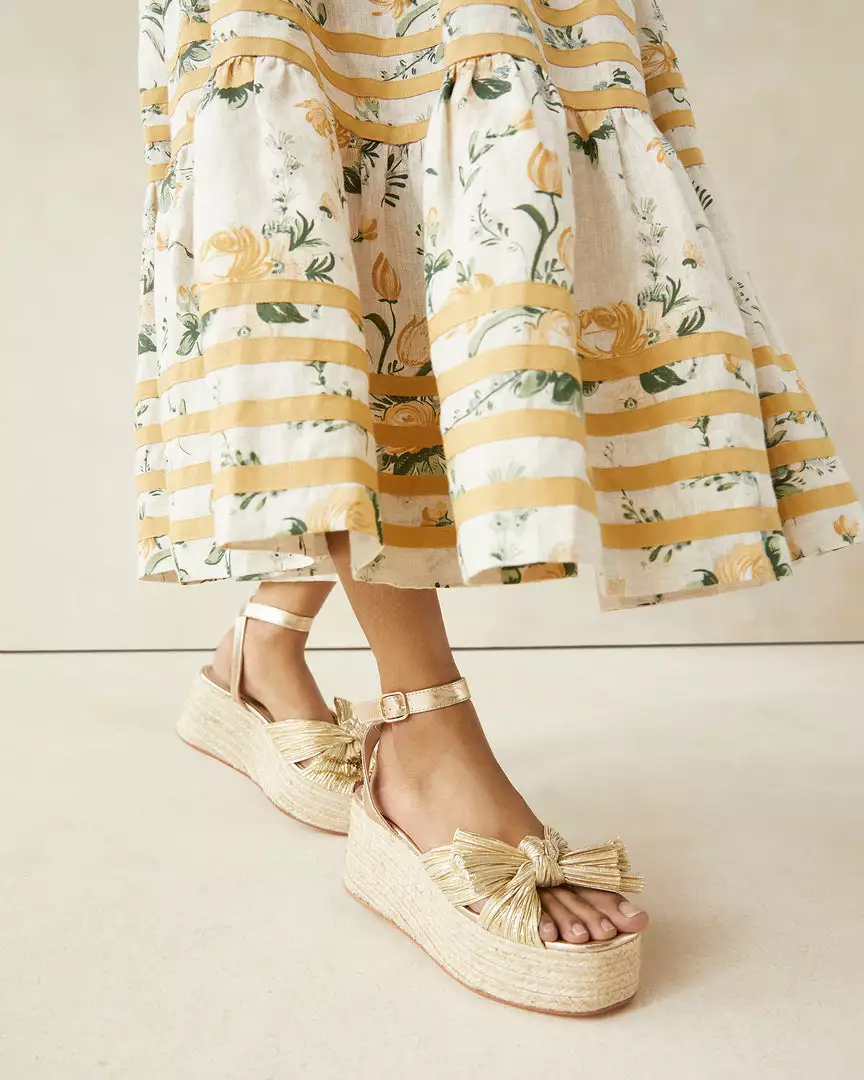 Loeffler Randall Posey Gold Pleated Flatform Espadrille 7 Loeffler Randall Posey Gold Pleated Flatform Espadrille