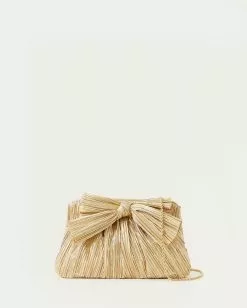 Loeffler Randall Rayne Gold Bow Clutch