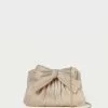 Loeffler Randall Rayne Platinum Bow Clutch Pleats