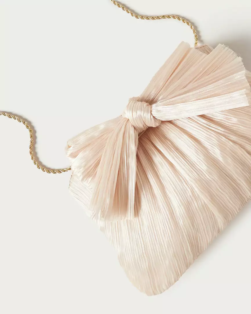 Loeffler Randall Pleats Rayne Almond Bow Clutch 5 Loeffler Randall Pleats Rayne Almond Bow Clutch